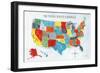 US Map-Farida Zaman-Framed Premium Giclee Print