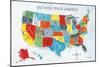 US Map-Farida Zaman-Mounted Premium Giclee Print