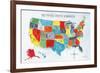 US Map-Farida Zaman-Framed Art Print