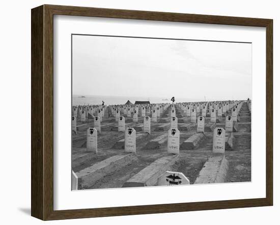 US Marine Corps Cemetery-Edward Steichen-Framed Photographic Print