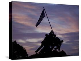 US Marine Corps Memorial is Silhouetted Against the Early Morning Sky in Arlington, Virginia-null-Stretched Canvas