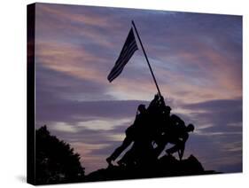 US Marine Corps Memorial is Silhouetted Against the Early Morning Sky in Arlington, Virginia-null-Stretched Canvas