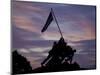 US Marine Corps Memorial is Silhouetted Against the Early Morning Sky in Arlington, Virginia-null-Mounted Photographic Print