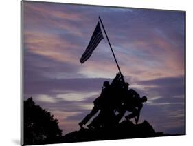 US Marine Corps Memorial is Silhouetted Against the Early Morning Sky in Arlington, Virginia-null-Mounted Photographic Print