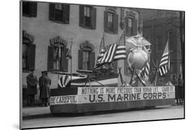 Us Marine Corps Parade Float Emphasizing Recruitment-null-Mounted Art Print