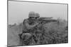 US Marine Machine Gunner and Rifleman Fire at the Enemy, Near DMZ, Vietnam, 1967-null-Mounted Photo