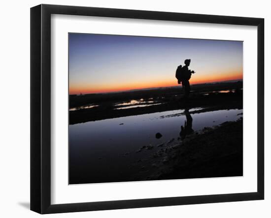 US Marine Patrols During an Operation in the Garmsir District in Southern Afghanistan-null-Framed Photographic Print