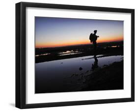 US Marine Patrols During an Operation in the Garmsir District in Southern Afghanistan-null-Framed Photographic Print