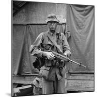 US Marine Sergeant Prepared to Go into a Field, Vietnam, April 1967-null-Mounted Photo