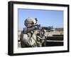 US Marine Sites Through the Scope Atop His 556mm M16A2 Rifle-Stocktrek Images-Framed Photographic Print