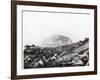 US Marines Advance Up Black Sand Beaches of Iwo Jima to Engage Japanese Troops-Louis R. Lowery-Framed Photographic Print