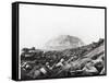 US Marines Advance Up Black Sand Beaches of Iwo Jima to Engage Japanese Troops-Louis R. Lowery-Framed Stretched Canvas