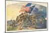 US Marines Advancing with Flags-null-Mounted Art Print