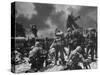 US Marines Climbing to Attack Japanese Positions During Battle to Take Tarawa Atoll-null-Stretched Canvas