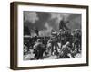 US Marines Climbing to Attack Japanese Positions During Battle to Take Tarawa Atoll-null-Framed Photographic Print