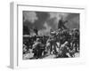 US Marines Climbing to Attack Japanese Positions During Battle to Take Tarawa Atoll-null-Framed Photographic Print