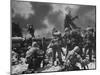 US Marines Climbing to Attack Japanese Positions During Battle to Take Tarawa Atoll-null-Mounted Photographic Print