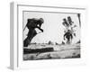 US Marines Dashing For Cover While Assaulting Japanese Positions on Betio Island-null-Framed Photographic Print