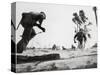 US Marines Dashing For Cover While Assaulting Japanese Positions on Betio Island-null-Stretched Canvas