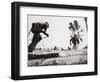 US Marines Dashing For Cover While Assaulting Japanese Positions on Betio Island-null-Framed Photographic Print