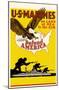 US Marines Defend America-null-Mounted Poster