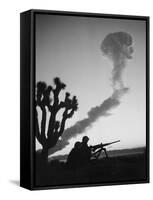 Us Marines During Atomic Bomb Testing-null-Framed Stretched Canvas