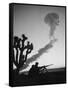 Us Marines During Atomic Bomb Testing-null-Framed Stretched Canvas