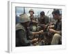 US Marines Eating Rations During a Lull in the Fighting Near the Dmz During the Vietnam War-Larry Burrows-Framed Premium Photographic Print