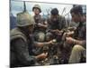 US Marines Eating Rations During a Lull in the Fighting Near the Dmz During the Vietnam War-Larry Burrows-Mounted Premium Photographic Print