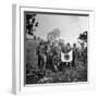 US Marines Holding Japanese Flag Captured During First Days of the Saipan Offensive-Peter Stackpole-Framed Photographic Print