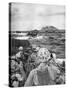 Us Marines in a Landing Craft Steam Towards the Japanese Held Island of Iwo Jima, February 1945-null-Stretched Canvas