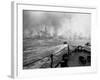 US Marines in Landing Craft Approaching Peleliu Island to Attack Occupying Japanese Forces There-null-Framed Photographic Print