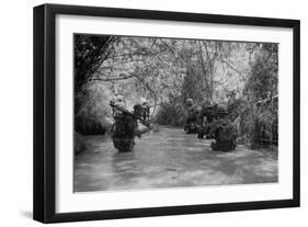 US Marines Move Through Water in Vietnam, July 1966-null-Framed Photo