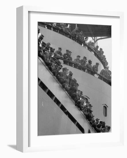 US Marines on Aircraft Carrier of the US 6th Fleet-Hank Walker-Framed Photographic Print