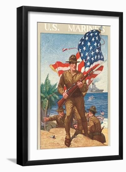 US Marines, On the Beach-null-Framed Art Print