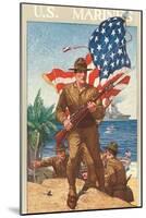 US Marines, On the Beach-null-Mounted Art Print