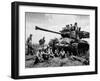 US Marines Relaxing on the Battlefield after Cease-Fire-null-Framed Photographic Print