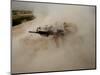 US Marines Return Fire on Taliban Positions Near the Town of Garmser in Afghanistan-null-Mounted Photographic Print