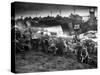 US Marines Unload Equipment and Supplies Onto the Sands of Iwo Jima from Large Coast Guard-null-Stretched Canvas