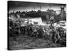 US Marines Unload Equipment and Supplies Onto the Sands of Iwo Jima from Large Coast Guard-null-Stretched Canvas