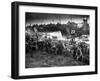 US Marines Unload Equipment and Supplies Onto the Sands of Iwo Jima from Large Coast Guard-null-Framed Photographic Print