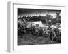 US Marines Unload Equipment and Supplies Onto the Sands of Iwo Jima from Large Coast Guard-null-Framed Photographic Print