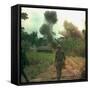 US Marines Walk Away from Blown Up Viet Cong Base, May 1966-null-Framed Stretched Canvas