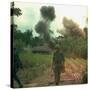 US Marines Walk Away from Blown Up Viet Cong Base, May 1966-null-Stretched Canvas