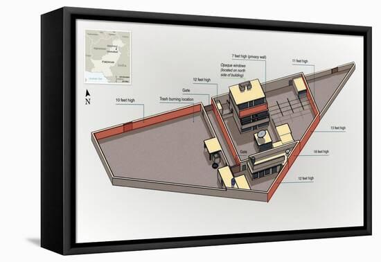 US Military Diagram of the Fortified Villa of Osama Bin Laden, Abbottabad, Pakistan-null-Framed Stretched Canvas