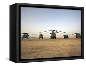 US Military Vehicles and Aircraft Lined Up on the Taxiway at Camp Speicher, Iraq-null-Framed Stretched Canvas
