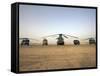 US Military Vehicles and Aircraft Lined Up on the Taxiway at Camp Speicher, Iraq-null-Framed Stretched Canvas