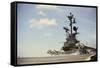 US Navy A-7 Corsair Jet Airplanes Launching from Carrier-null-Framed Stretched Canvas