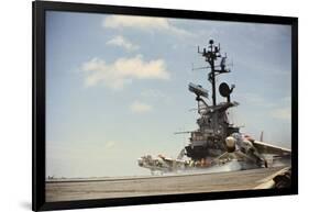 US Navy A-7 Corsair Jet Airplanes Launching from Carrier-null-Framed Photographic Print