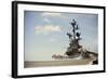 US Navy A-7 Corsair Jet Airplanes Launching from Carrier-null-Framed Photographic Print